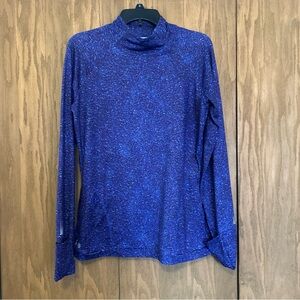 Athleta Superluxe Ski 3/4 zip Long Sleeve Winter Training Top Purple Specs